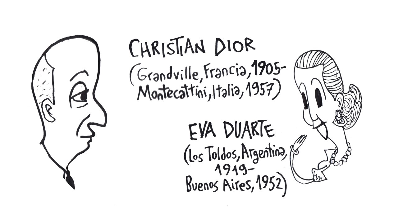 Eva Perón y Christian Dior