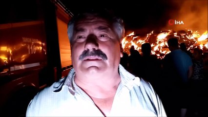 Malkara'da 8 bin balya saman alev alev yandı
