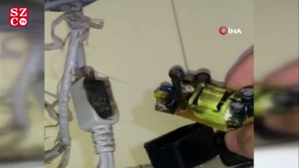 Çatıda bulunan internet alıcısına yıldırım düşmesi korkuya neden oldu