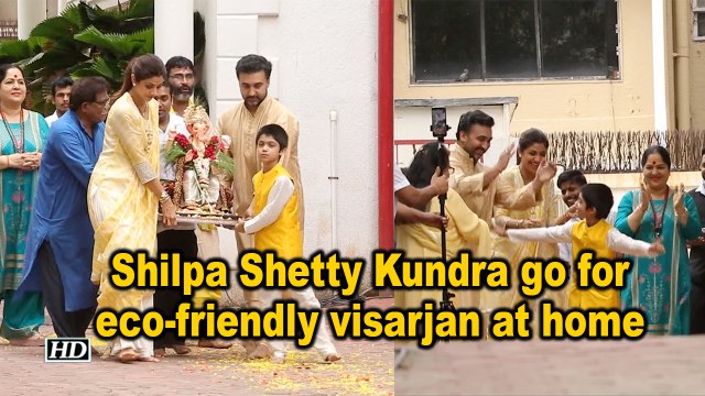 Shilpa Shetty Kundra go for eco-friendly visarjan at home