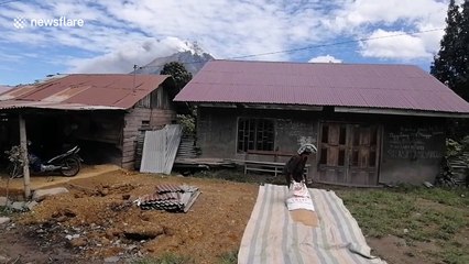 Indonesia's Mount Sinabung continues to spew volcanic ash into sky