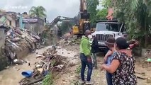 Collapsed houses as Tropical Storm Laura hammers Dominican Republic with heavy rain