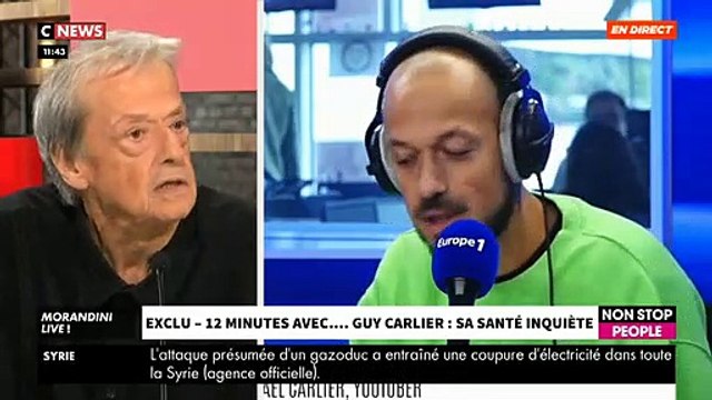 EXCLU - Guy Carlier se livre sans tabou dans « Morandini Live » sur le plateau de Jean-Marc Morandini sur CNews - VIDEO