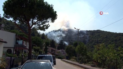 Kocaeli'de orman yangınına helikopterle müdahale sürüyor