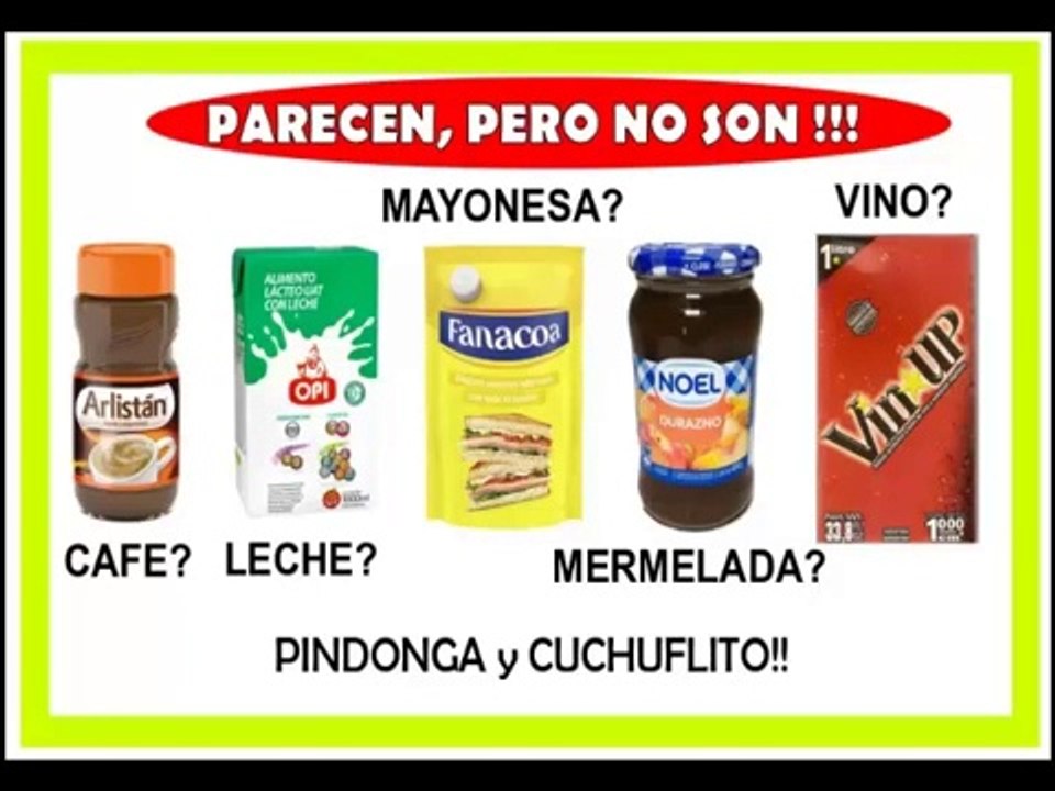 Productos que se parecen y no son