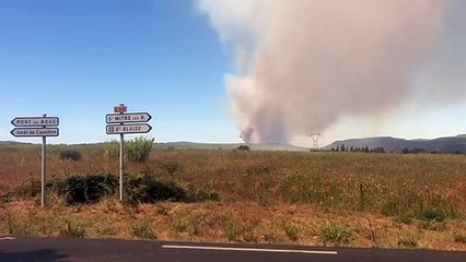 Départ de feu entre Fos et Istres vers l'étang de Lavalduc