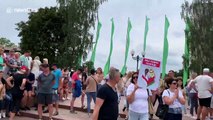 Residents of Grodno, Belarus join country-wide protests