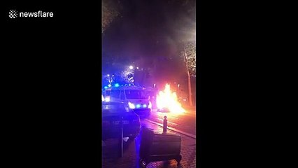 Marseille fans clash with police as they celebrate PSG's Champions League defeat