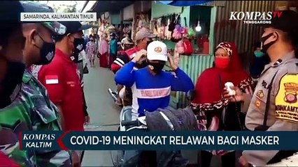 Covid-19 Meningkat Relawan Bagikan Masker