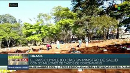 Tras 100 días sin ministro de Salud Brasil suma 3.5 m de contagios