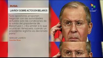 Sergei Lavrov: oposición bielorrusa actúa igual que la venezolana