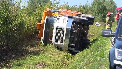 Un camion effectue une sortie de route... en raison d'une guêpe
