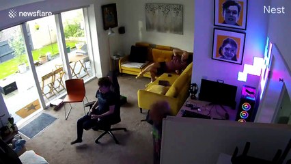 Father and son have priceless reaction to winning video game in UK