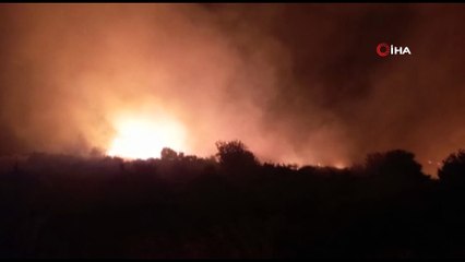 Urla’da otluk alanda korkutan yangın