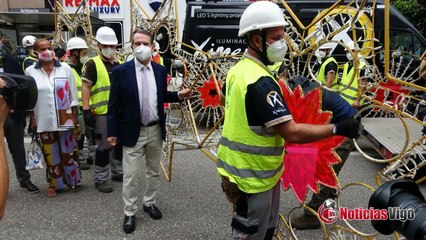 O Concello de Vigo inicia a montaxe do alumeado de Nadal