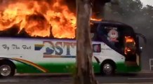 Bus engulfed in flames along Jalan Gasing