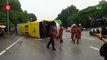 Tour bus flips and overturns on KL-Seremban highway