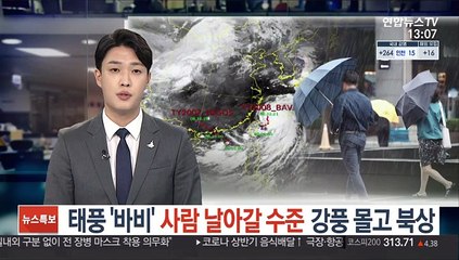 태풍 '바비' 사람 날아갈 수준, 강풍 몰고 북상