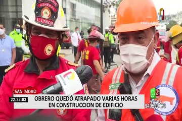 San Isidro: obrero fue rescatado luego de haber quedado atrapado en derrumbe de edificio