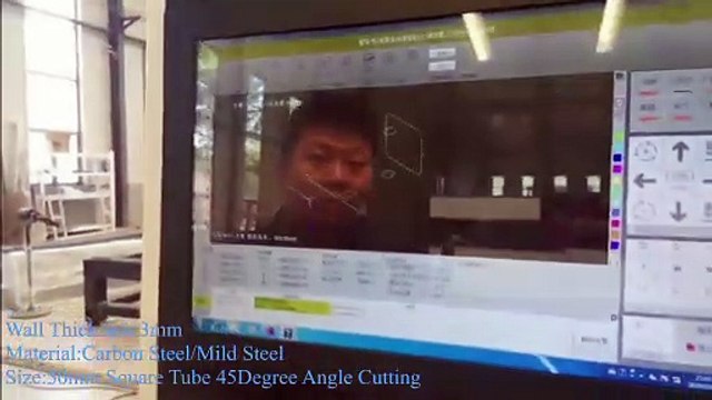 3mm CS 50mm square tube fiber laser cutting