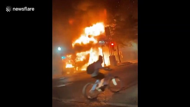 Buildings set on fire as protests erupt in Wisconsin after Jacob Blake shooting