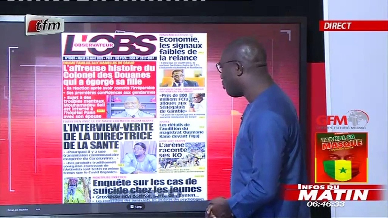 Infos du matin -  25 Août 2020 - La revue des titres avec Mor Talla Gaye