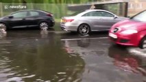 Storm Francis brings torrential rain to London, UK