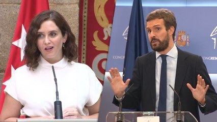 Ayuso y Casado discrepan sobre la seguridad de los colegios