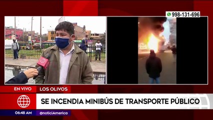 Se incendiaron minibús y camioneta en Los Olivos | Primera Edición (HOY)