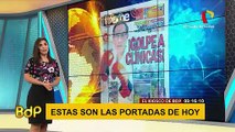 PAMELA ACOSTA LEE PORTADAS DEL DIA EN EL KIOSKO DE BUENOS DIAS PERU