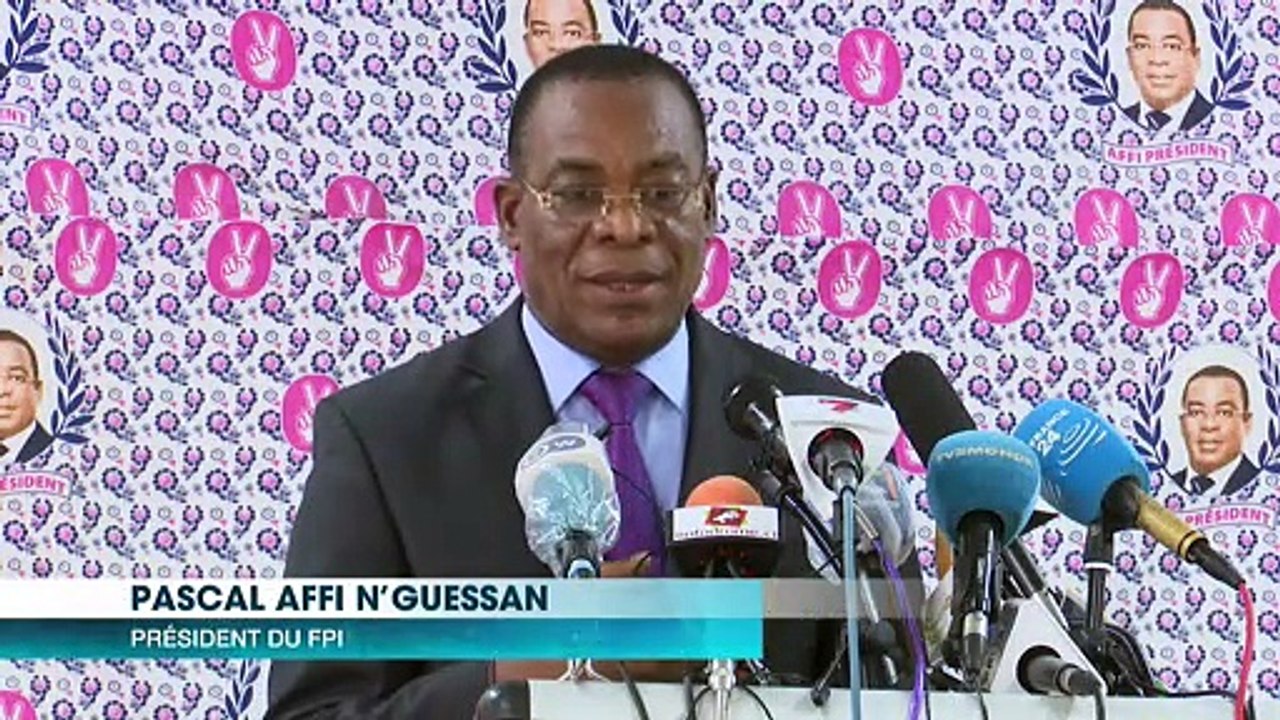 Présidentielle 2020 : Affi N'Guessan, Président du Front Pupulaire Ivoirien (FPI) anime une conférence de presse.