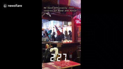 Conehead dance breaks out at a bar in San Francisco