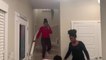 Girl Pranks Parents by Pretending to Fall Down the Stairs and Fake Bleeding