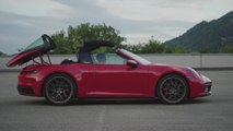 The new Porsche 911 Targa 4S Design in Guards Red