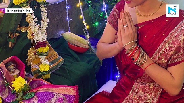 Ankita Lokhande performs Gauri Puja in traditional Marathi attire, prays for SSR