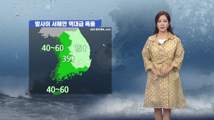 [날씨] 태풍 '바비' 서해상 진입 중...내륙은 밤사이 최대 고비 / YTN