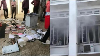 Protests outside Kerala Secretariat as opposition alleges conspiracy over fire incident
