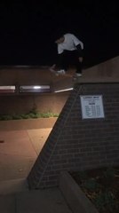 Guy Hits His Nose on Ground While Sliding Down Wall on Skateboard