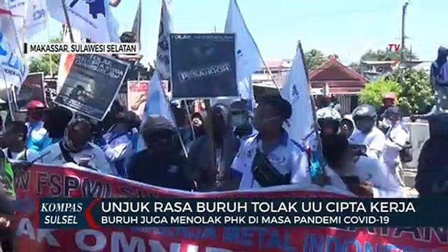 Unjuk Rasa Buruh Tolak Undang Undang Cipta Kerja