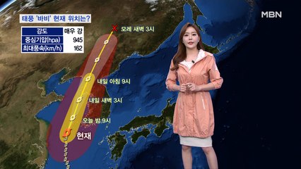 전국 태풍 '바비' 영향권…초속 60m 강풍 동반