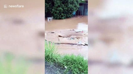 Whirlpool scares locals during floods in Thailand