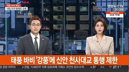 태풍 바비 '강풍'에 신안 천사대교 통행 제한