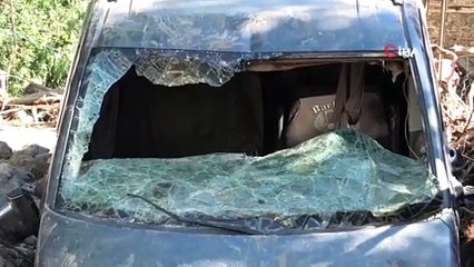 Dereli'de otoparkta araçlar hurdaya döndü