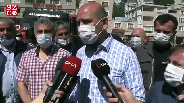 Bakan Soylu sel felaketinin yaşandığı Dereli'de konuştu: 35 kilometrelik yolun 25-26 kilometresi gitmiş