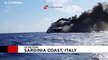 Coast guard rescues 17 from flaming yacht off coast of Sardinia