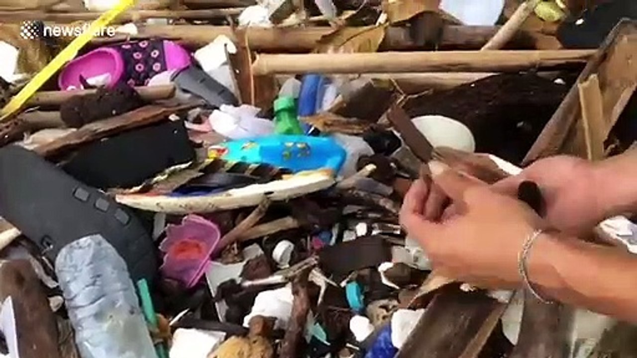 Out-of-work hotel porter now makes sculptures from ocean pollution to earn a living