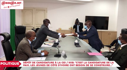 Présidentielle 2020: Dépôt de candidature, Kouadio Konan Bertin: ’’C’est la candidature de la Paix, les jeunes de Côte d’ivoire ont besoin de se construire une vie dans un pays de paix…’’