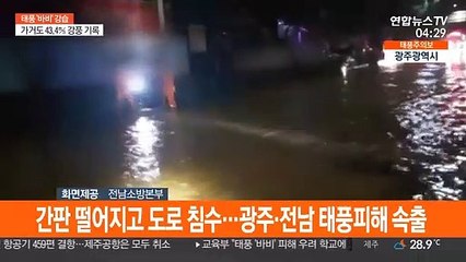 간판 떨어지고 도로 침수…광주·전남 태풍피해 속출