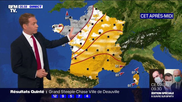 De la pluie sur la Bretagne et un temps ensoleillé sur le reste du pays ce jeudi