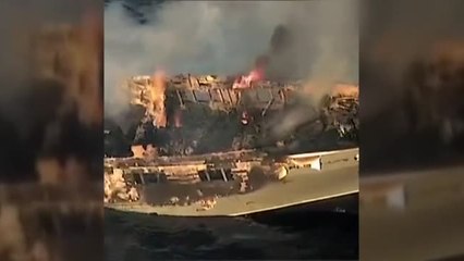 Espectacular hundimiento de un yate de 47 metros en aguas italianas